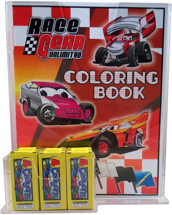 Download Coloring Book/ Crayon Display - Race Track Wholesale