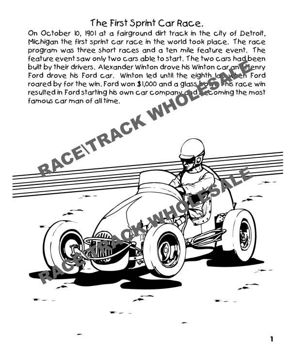 Sprint Car Lil Racer Coloring Book Race Track Wholesale